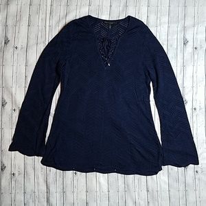 White house black market  lace up pullover